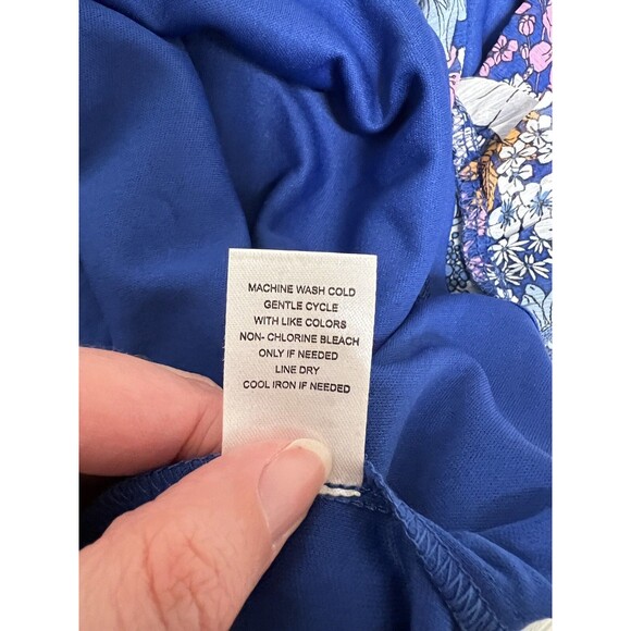 General Good Floral Tiered Mini Dress S Blue Spaghetti Strap Cottagecore Boho - Picture 10 of 16